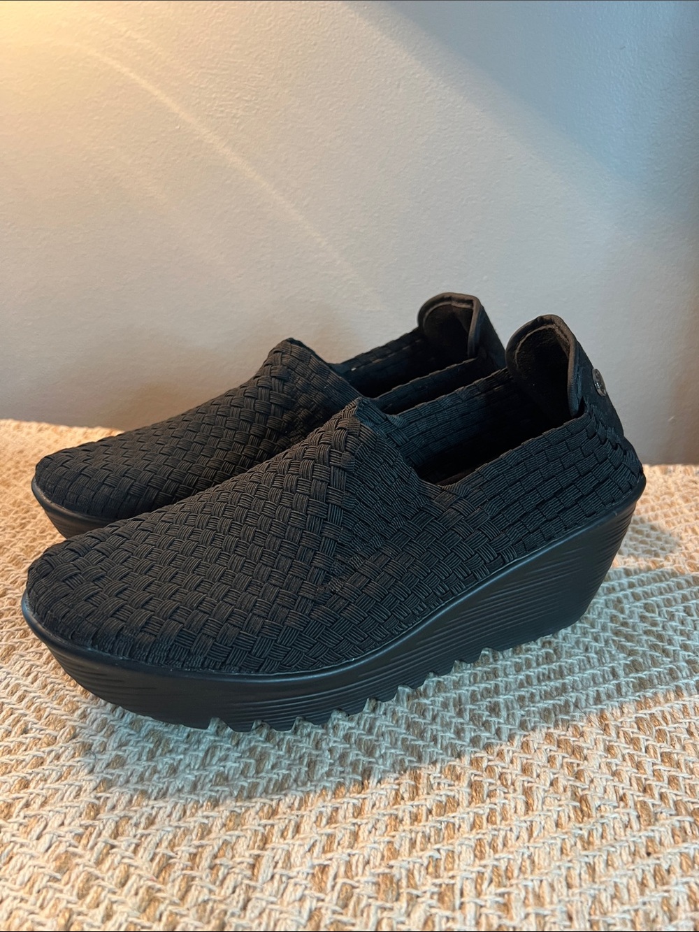 Bernie mev. Woven Platform Slip-On Women's Shoes - Black size 41